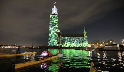 Kajaktocht door de Nobel Lights in Stockholm in de winter